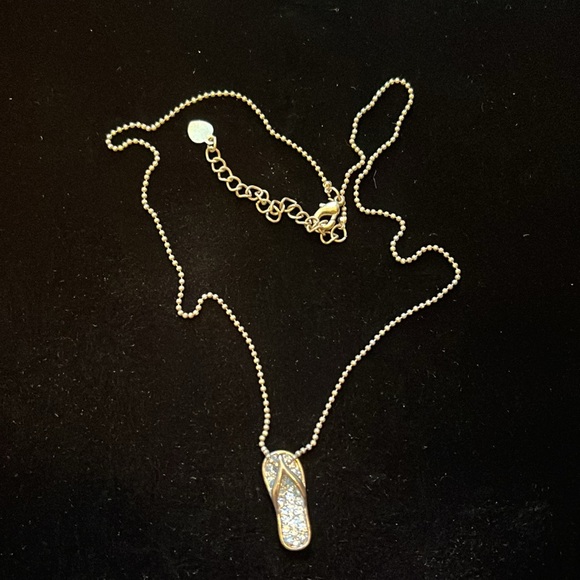 Silver Zirconia Sandal Necklace - Picture 9 of 17